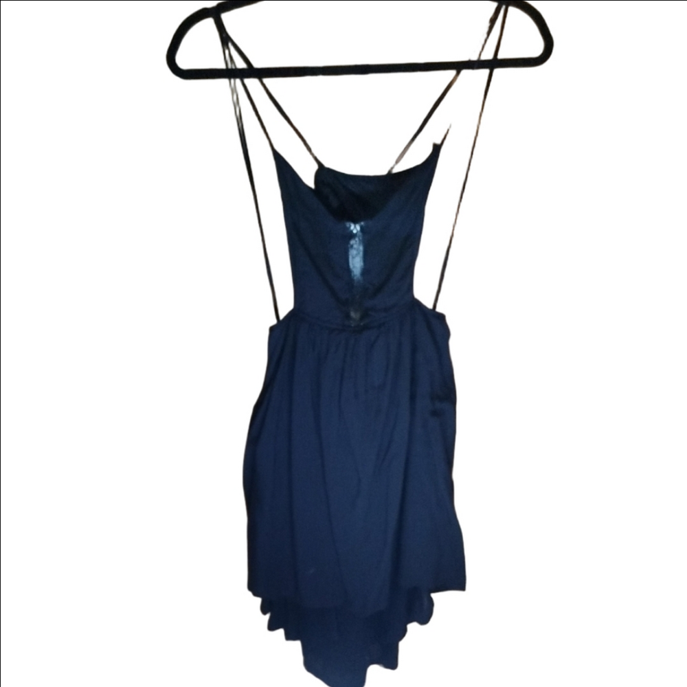 Fox Navy Blue Backless Dress